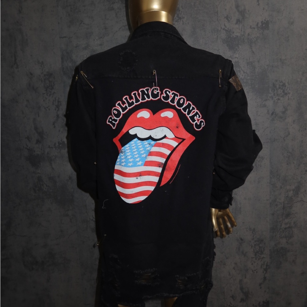 Black Distressed Denim Jacket - Picture 6 of 6
